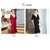 MISS LISA韩版时尚气质高腰V领中长款连衣裙修身大码裙子YWZ8117(黑色 5XL)第5张高清大图