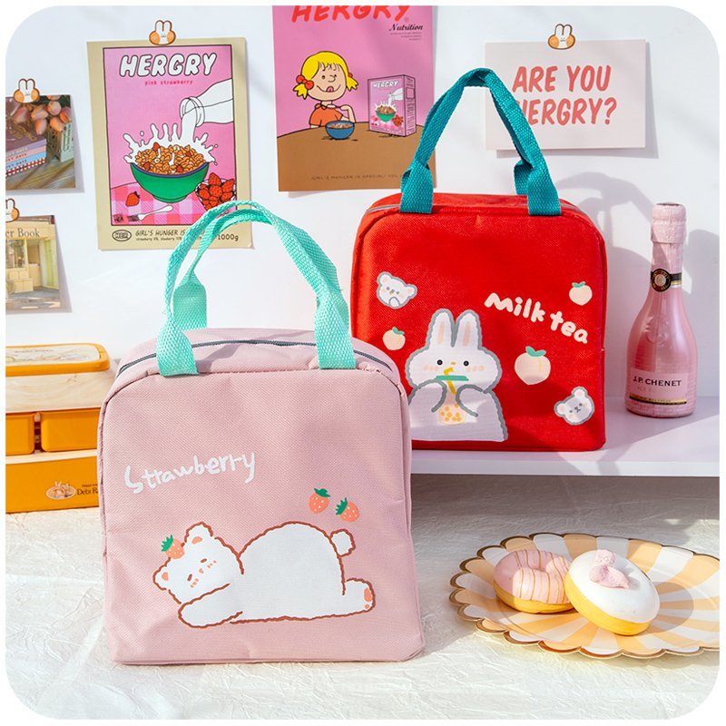 饭盒袋子手提高颜值保温可爱防水防油儿童带饭兜便当袋小学生餐包