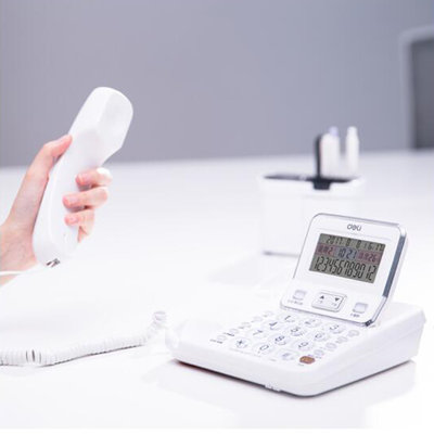 得力(deli) 789 电话机 固定电话 办公家用 翻转翘头 可接分机 黑色
