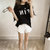 Mistletoe2017夏季新款韩版短袖T恤女士宽松大码半袖上衣女装(黑色 5XL)第4张高清大图