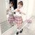 中大童夏季新款女童JK校园风腰裙套装(110cm 粉色)第2张高清大图