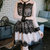 Mistletoe2017秋季新款韩版女装长袖蕾丝连衣裙圆领显瘦网纱裙(黑色 S)第3张高清大图