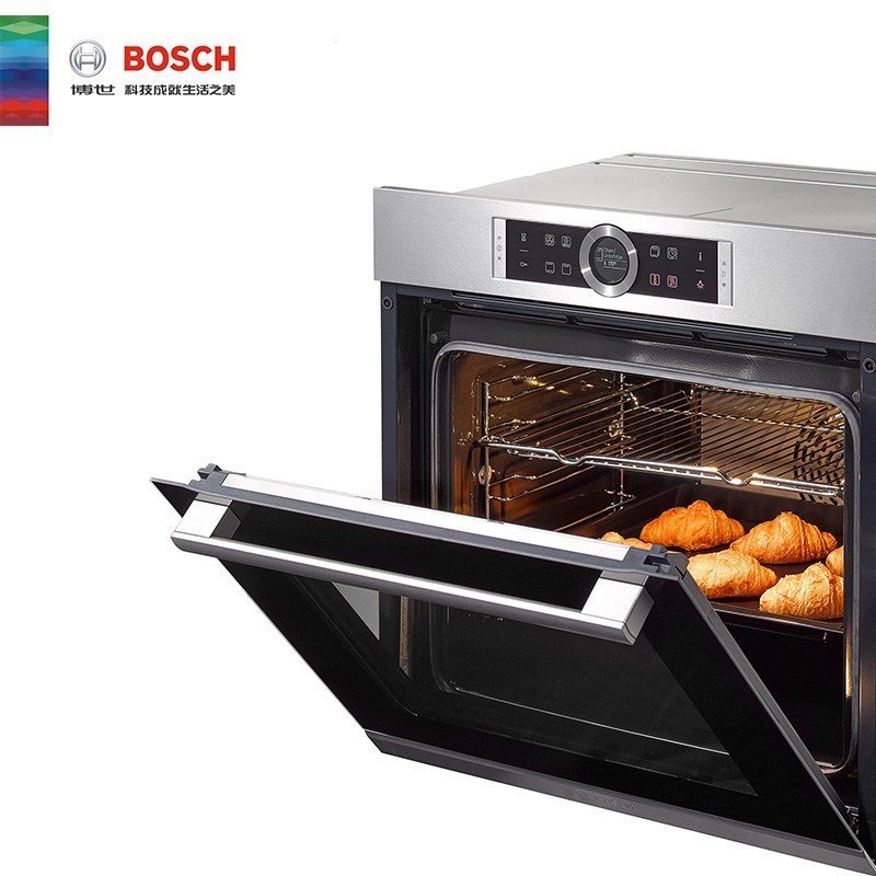 bosch博世hbg634bs1w全新4d热风嵌入式电烤箱71l大容量