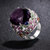 国美黄金 18K金紫水晶戒指 豪华镶嵌(绿 14#)第5张高清大图
