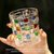 手工彩绘线条玻璃水杯家用条纹编制水晶杯子威士忌酒杯啤酒马赛克洋酒杯(彩色编织玻璃杯 301-400ml)第2张高清大图