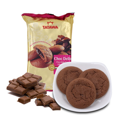 马来西亚进口食品 TATAWA塔塔瓦巧克力夹心松脆曲奇饼干 休闲零食(巧克力松脆曲奇)