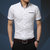 2017夏季新款短袖男款衬衣 纯棉修身免烫休闲夏款衬衫男短袖 2306(白色)第3张高清大图
