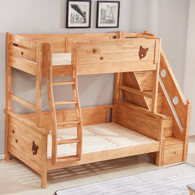实木儿童上下床多功能组合两层双人床上下铺木床双层高低子母床(1200mm*1900mm 双层床)