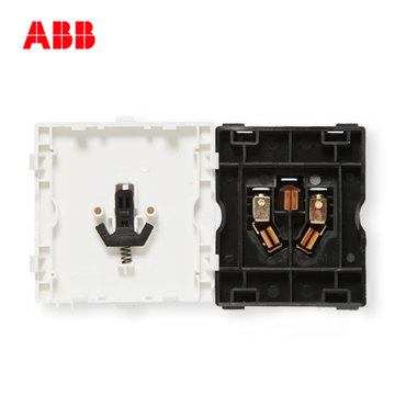 ABB开关插座面板德逸系列白色86型16A三孔插座空调插座AE206