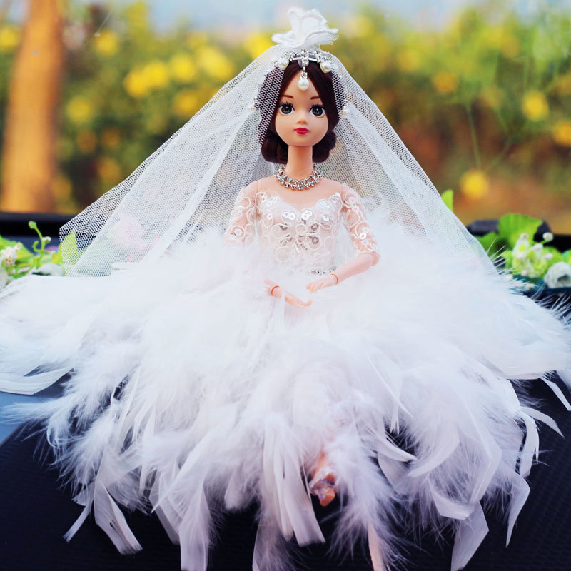 汽车摆件 卡通可爱车饰车上创意饰品车载蕾丝公主摆饰(白雪公主盘发)