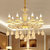 欧式锌合金简约现代客厅卧室餐厅别墅酒店玉石水晶吊灯蜡烛灯具(6个灯头 直径65厘米)第5张高清大图