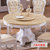 永旭家具 欧式餐桌椅组合天然大理石餐桌餐厅实木桌椅圆桌子(1.20米欧式餐桌(尊贵))第4张高清大图