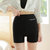 2条装 夏季薄款高腰收腹冰丝安全裤女(黑色+黑色 XL)第5张高清大图