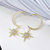 OA ONNEA星星月亮锆石耳环，S925银针仿过敏，电镀真金，气质个性太阳耳环(金色)第3张高清大图