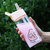 屁桃玻璃杯便携可爱儿童孕妇吸管杯韩版学生水杯带吸管的杯子(粉色 450ML送布袋)第2张高清大图