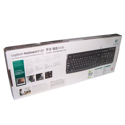 罗技（Logitech）K120有线USB键盘 家用办公电脑笔记本通用U口键盘 黑色