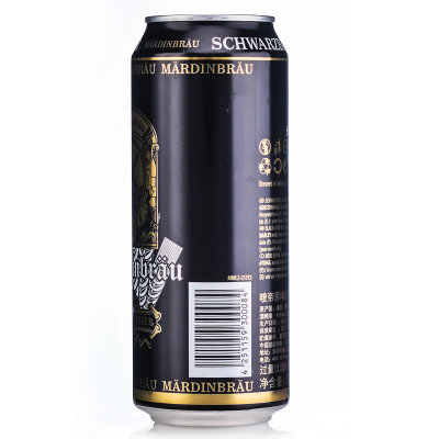 德国进口啤酒500ml*6听 经典黑啤白啤组合装