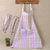 韩版可爱碎花情侣围裙厨房家居工作服店员背带式帆布带袖套套装(粉条花+袖套)第2张高清大图