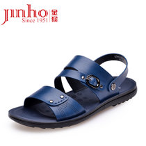 金猴 Jinho2015新款夏季男凉鞋 时尚舒适平底日常休闲套脚沙滩凉鞋男 Q38015(蓝色)