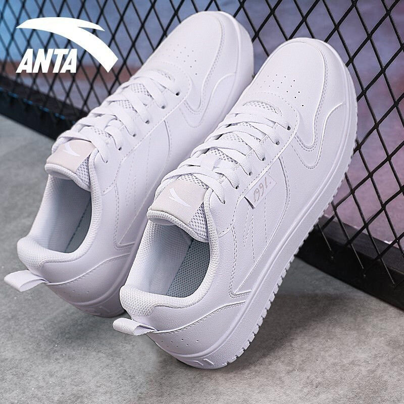 安踏板鞋男鞋2022夏季新款滑板鞋休闲鞋时尚潮流运动鞋r安踏白黑43