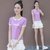 短袖T恤女ins潮夏季时尚修身显瘦高腰短款收身上衣温柔风(紫色 COCO XL 106-115斤)第4张高清大图