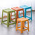 茶花塑料凳子家用厚成人条纹高凳浴室防滑餐桌凳方椅46CM高(蓝色 4只装)第3张高清大图