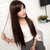 美元素假发  女  长直发斜刘海甜美可爱气质长发型 假发套hg106(浅棕色)第3张高清大图