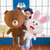 布朗熊可妮兔公仔 抱枕卡通兔子毛绒玩具特大抱熊布娃娃 抓机娃娃(棕色 高50cm)第5张高清大图