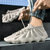 茂足潮流飞织运动鞋 男女鞋450 2021年新款 飞织透气运动鞋子(米色 41)第5张高清大图