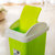 家用厨房垃圾桶12L 手按摇盖垃圾桶篓卧室卫生间客厅长方形彩色垃圾筒 米白-摇盖款(咖啡-摇盖款)第4张高清大图
