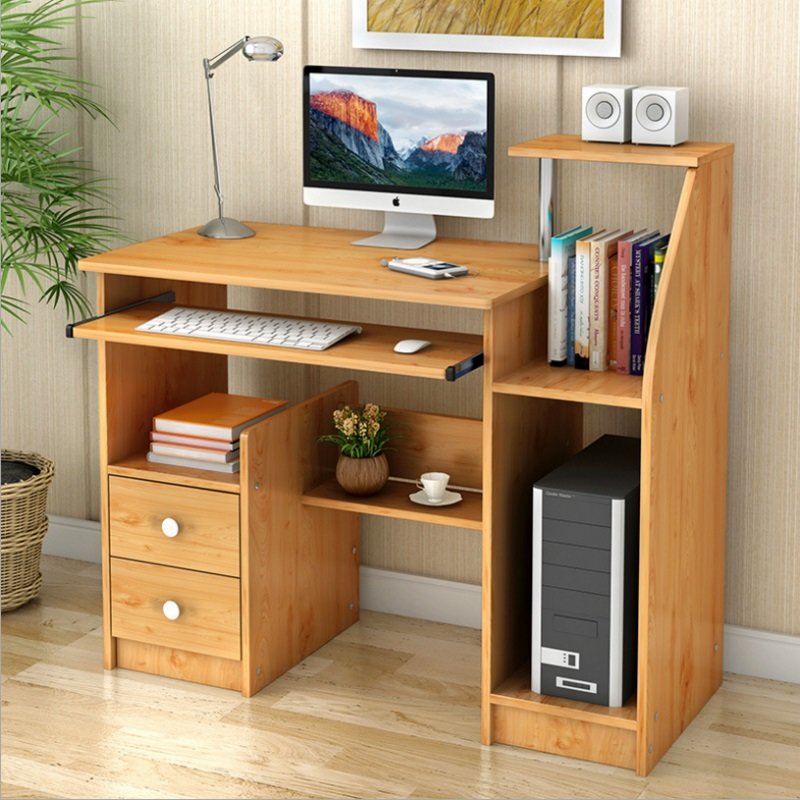 京好电脑桌现代简约环保单人台式电脑桌时尚烤漆面书桌a125100cm枫