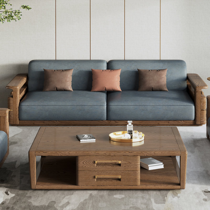 吉木多 实木沙发组合客厅白蜡木轻奢现代简约中式经济型家具大小户型