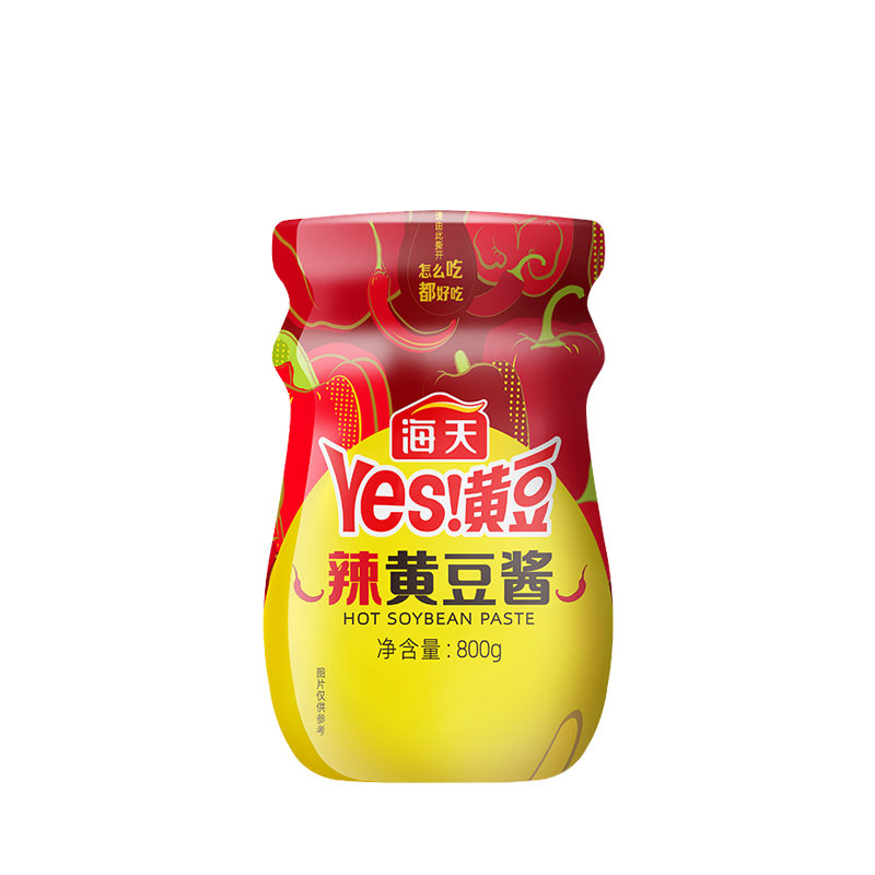 海天辣黄豆酱800g2海天yes黄豆酱实惠装炸酱面拌酱沾菜黄瓜大葱蘸酱