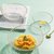 北欧水果碗沙拉碗家用金边餐具透明玻璃碗创意网红大号水果盘家用(21cm大号冰玉碗送2果叉（无金边）)第2张高清大图