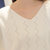 VEGININA 韩版V领蝙蝠袖钉珠针织衫女套头毛衣 D6082(黄色 均码)第4张高清大图