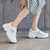 跑步鞋2022年春夏新款韩版老爹鞋休闲女鞋学生厚底运动鞋(白灰色 41)第3张高清大图