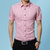 传奇保罗格子衬衫男士夏季衬衫短袖休闲时尚商务青年韩版潮流衬衣（M-5XL）DCZ2305(粉红色 M)第4张高清大图