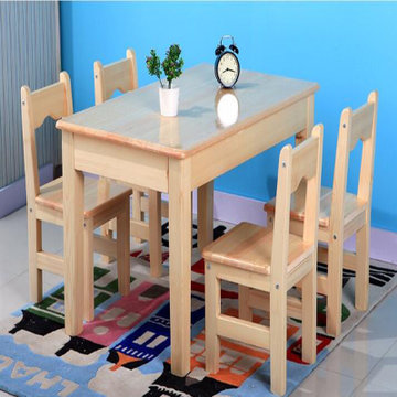 兴华家具 儿童学习桌椅套装儿童写字书桌幼儿园桌椅 HU-YZY1101(橡木色 木质)