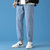 传奇保罗牛仔裤男潮牌2021年夏季薄款直筒宽松束脚休闲舒适长裤子（M-4XL）812302(蓝色 L)第3张高清大图
