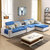 A家 家具沙发 布艺沙发 现代简约大小户型沙发 客厅家具(蓝色 双+中+边几+右贵妃)第2张高清大图