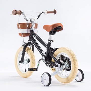 优贝儿童自行车定制款小白鲨12寸宝宝脚踏车2-5岁童车男女孩单车。(黑色 12)