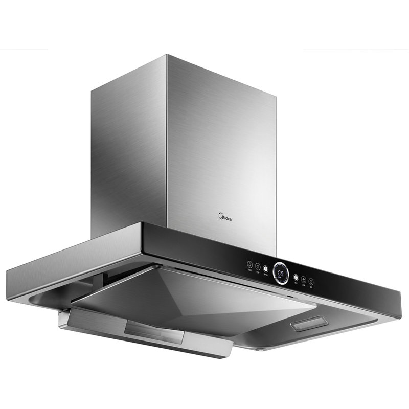 美的mideacxw200tt9015g175m3min风量t型机抽油烟机不沾油钢化玻璃