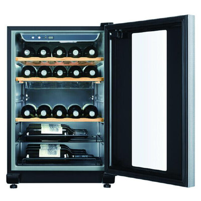 海尔（Haier）家用冰吧办公小型红酒柜迷你展示柜黑色一室 统帅品牌 JC-83A 典雅黑(黑色 83升)