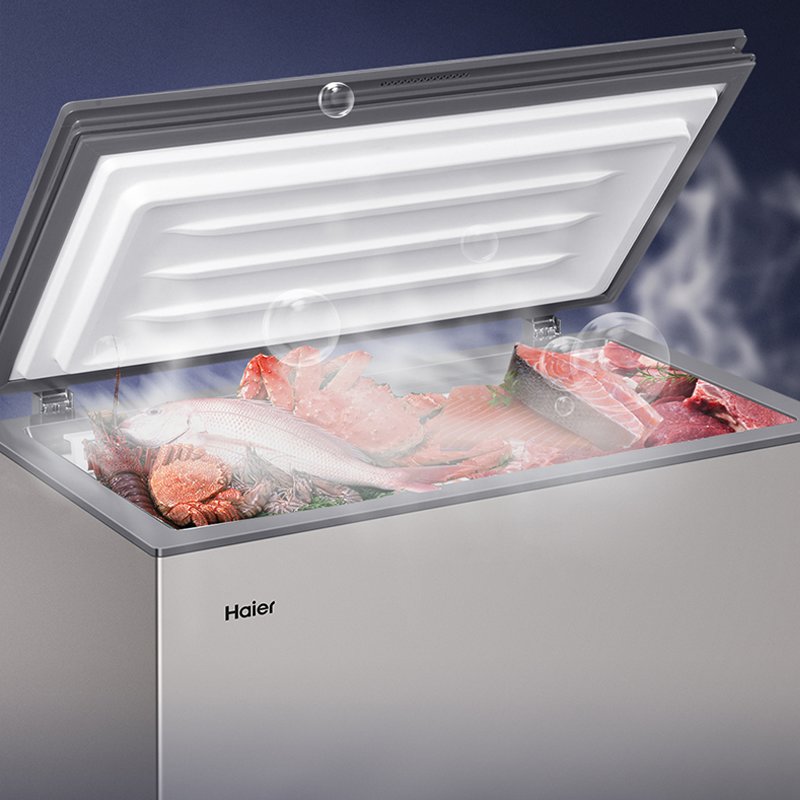 海尔冰柜小型家用直冷冷柜风冷无霜节能减霜家用商用大容量冷柜卧式