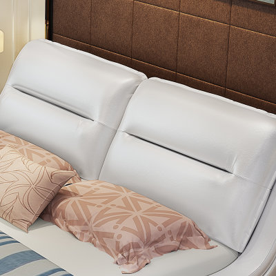 忆斧至家 真皮床双人床1.5米1.8米储物床软床婚床皮艺床箱体床(单独边柜 请备注左右方向 1.8米)