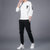 卡郎琪 新款2018年春季新款大码运动套装 棒球服圆领长袖卫衣休闲服套装 修身时尚运动健身长裤套头图案卫衣套装(KLQQQCA111-920白色)第4张高清大图