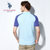 【美国百年品牌】U.S. POLO男士拼接POLO衫休闲纯棉舒适夏季薄款短袖衫(湖蓝色 XL)第4张高清大图