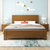 吉木多 橡胶木实木中式简约风1.8,1.5米双人床婚床卧室家具(1.5*2m原木色 床+床垫+床头柜*2)第2张高清大图