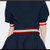 素芬 欧美时尚套装裙夏季新款女蝙蝠袖拼接上衣半身裙时尚两件套(藏青色 XXL)第3张高清大图