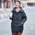 鸭鸭2018秋冬新款女装 甜美时尚纯色 羽绒服女中长款B-57678(黑色 170)第4张高清大图